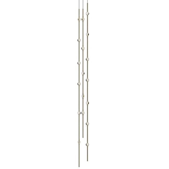 Sonneman 2161.38C-T-27-J20 Constellation 6" Wide Beaded Chandelier - Satin Brass / Clear