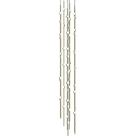 Sonneman 2162W-T-27-J20 Constellation 12" Wide Beaded Chandelier - Satin Brass / White