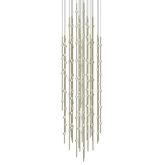 Sonneman 2164C-27-J20 Constellation 25" Wide Beaded Chandelier - Satin Brass / Clear