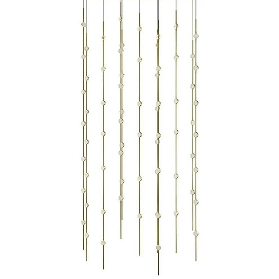 Sonneman 2166C-J20 Constellation 36" Wide Linear Chandelier - Satin Brass / Clear