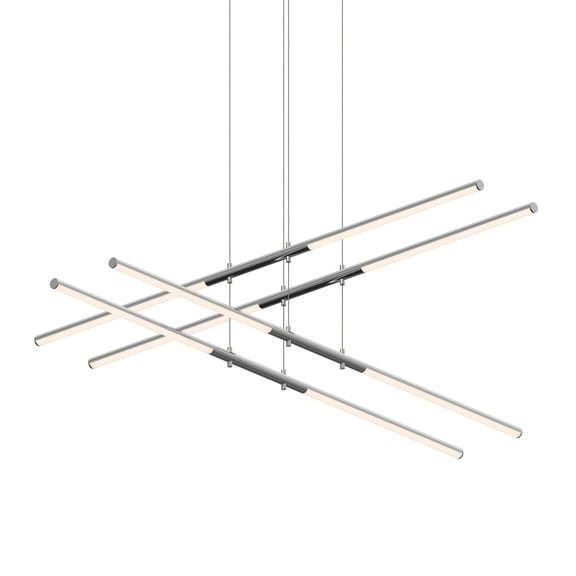Sonneman 2802 Tik-Tak 47-1/2" Wide Led Two Tier Linear Chandelier - Chrome