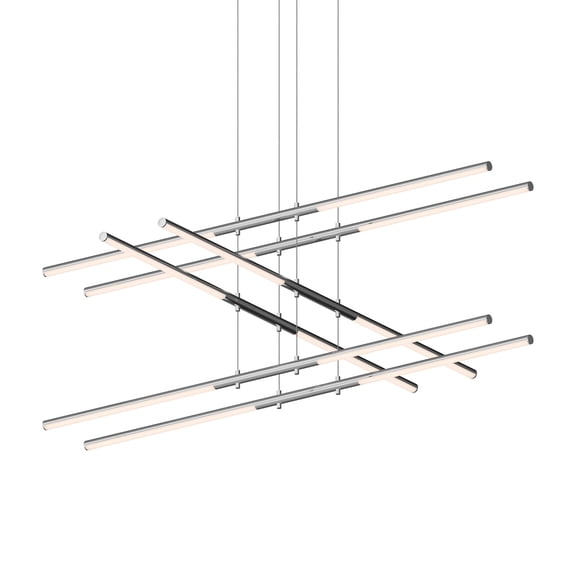 Sonneman 2803 Tik-Tak 47-1/2" Wide Led Three Tier Linear Chandelier - Chrome