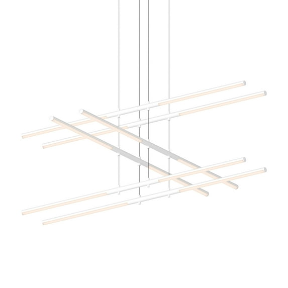 Sonneman 2803 Tik-Tak 47-1/2" Wide Led Three Tier Linear Chandelier - White