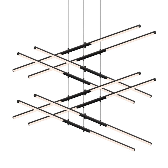 Sonneman 2804 Tik-Tak 47-1/2" Wide Led Four Tier Linear Chandelier - Black