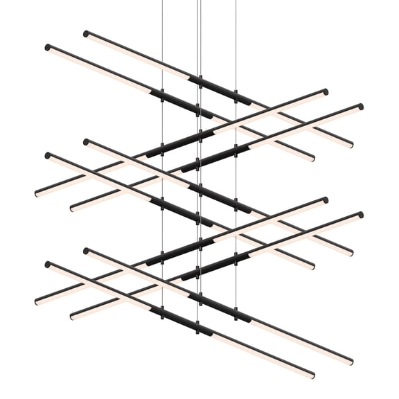 Sonneman 2805 Tik-Tak 47-1/2" Wide Led Five Tier Linear Chandelier - Black