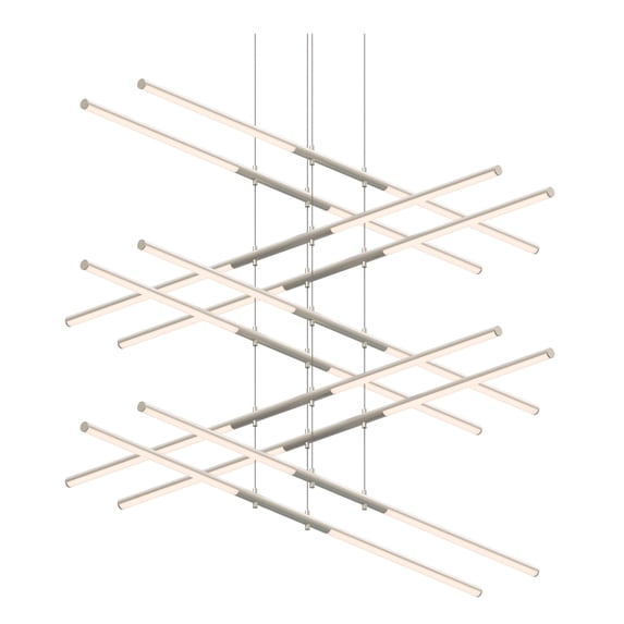 Sonneman 2805 Tik-Tak 47-1/2" Wide Led Five Tier Linear Chandelier - Nickel