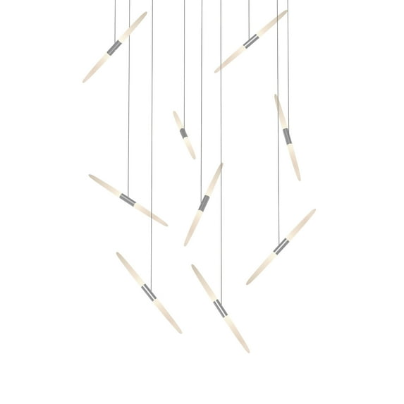 Sonneman 2893 Ballet 9 Light 21" Wide Led Abstract Multi Light Pendant - Silver