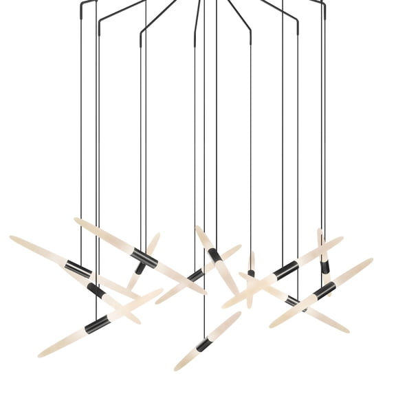 Sonneman 2896.25 Ballet 13 Light 27" Wide Led Abstract Multi Light Pendant - Black
