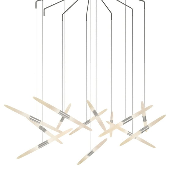 Sonneman 2896-J20 Ballet 46" Wide 13 Light Chandelier - Silver