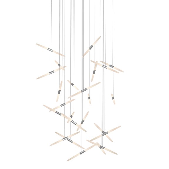 Sonneman 2897.16 Ballet 24 Light 49" Wide Led Abstract Multi Light Pendant - Silver
