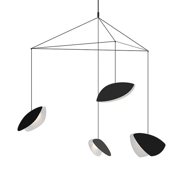 Sonneman 2904.25K Papillons 4 Light 54" Wide Led Suspension Multi Light Pendant - Black