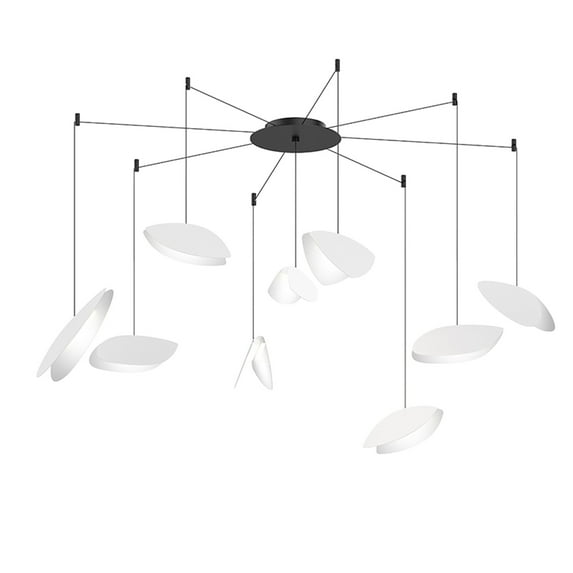 Sonneman 2905.25W Papillons 9 Light 24" Wide Led Suspension Multi Light Pendant - Black