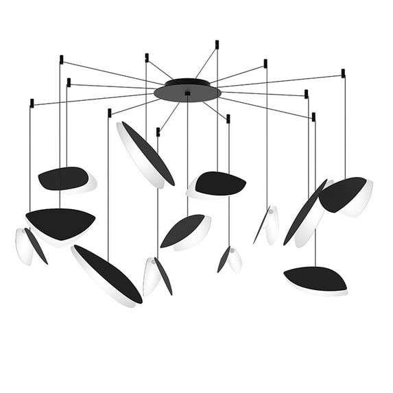 Sonneman 2907.25K Papillons 13 Light 58" Wide Led Suspension Multi Light Pendant - Black