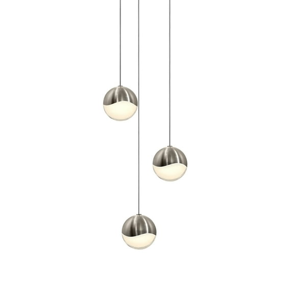 Sonneman 2914-Med Grapes 3 Light 8" Wide Led Suspension Multi Light Pendant - Nickel