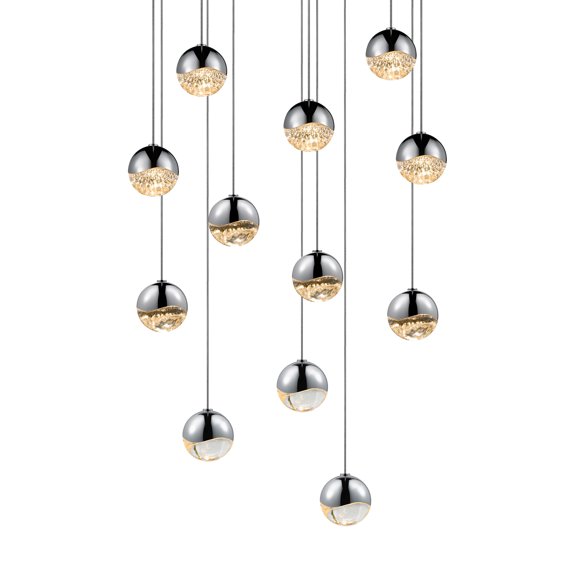 Sonneman 2917-Sml Grapes 12 Light 16" Wide Led Suspension Multi Light Pendant - Chrome