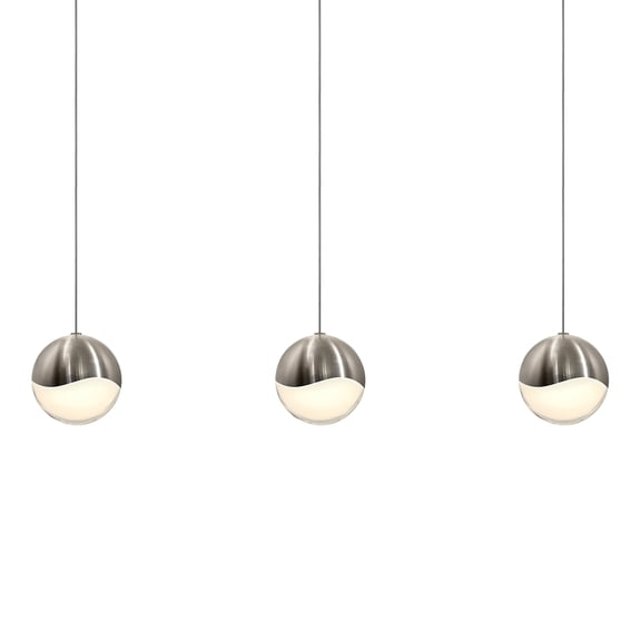 Sonneman 2920-Lrg Grapes 3 Light 38" Wide Led Suspension Linear Pendant - Nickel
