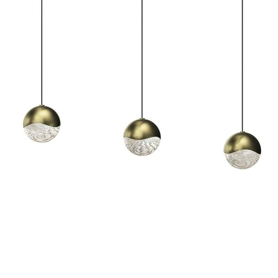 Sonneman 2920-Med Grapes 3 Light 38" Wide Led Suspension Linear Pendant - Brass