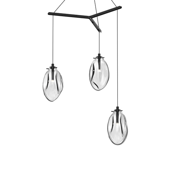 Sonneman 2975 Liquid 3 Light 27" Wide Full Sized Pendant - Black