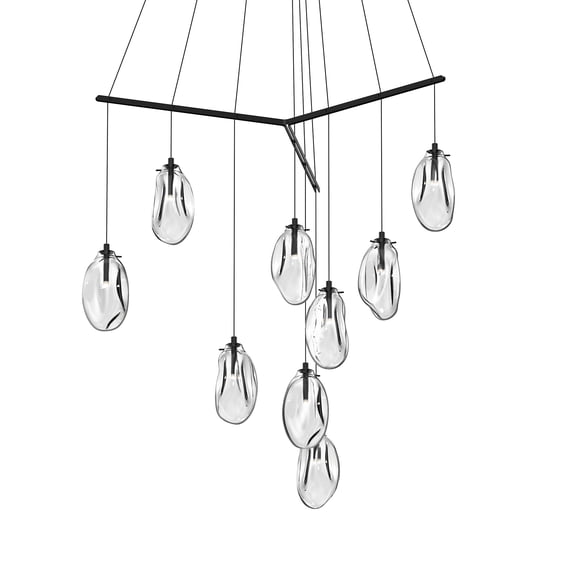 Sonneman 2977.25C Liquid 9 Light 51" Wide Full Sized Pendant - Black