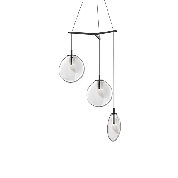 Sonneman 2995.25C-MED Cantina 3 Light 33" Wide Full Sized Pendant - Black
