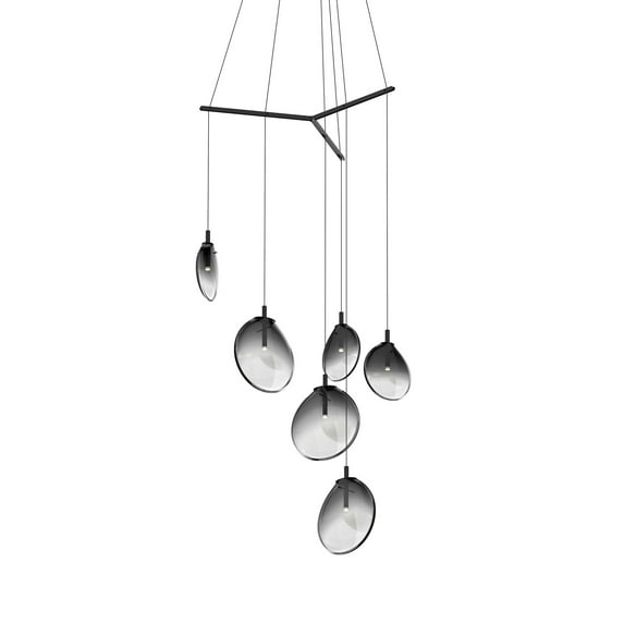 Sonneman 2996 Cantina 6 Light 42" Wide Full Sized Pendant - Black