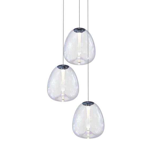 Sonneman 3074 Mela 3 Light 20" Wide Led Multi Light Pendant - Black