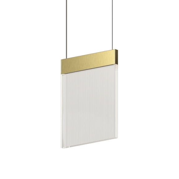 Sonneman 3090 V Panels 9" Wide Suspension Mini Pendant - Brass