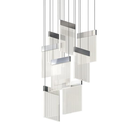 Sonneman 3094 V Panels 17" Wide Suspension Multi Light Pendant - Chrome