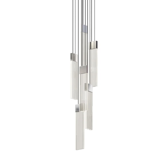 Sonneman 3095 V Panels 7" Wide Suspension Multi Light Pendant - Chrome
