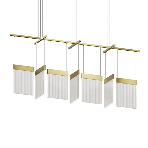 Sonneman 3096 V Panels 56" Wide Suspension Linear Pendant - Brass