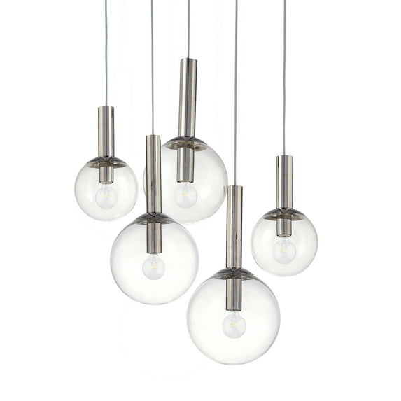 Sonneman 3765 Bubbles 5 Light 26" Wide Multi Light Pendant - Nickel
