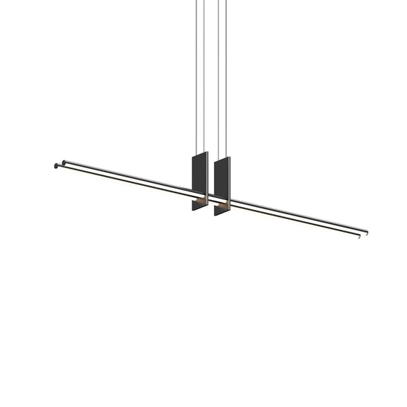 Sonneman 3779.25 Fino Duo 60" Wide Suspension Linear Pendant - Black