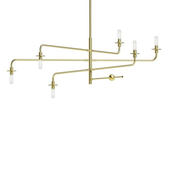 Sonneman 4546 Atelier 6 Light 41" Wide Sputnik Chandelier - Brass