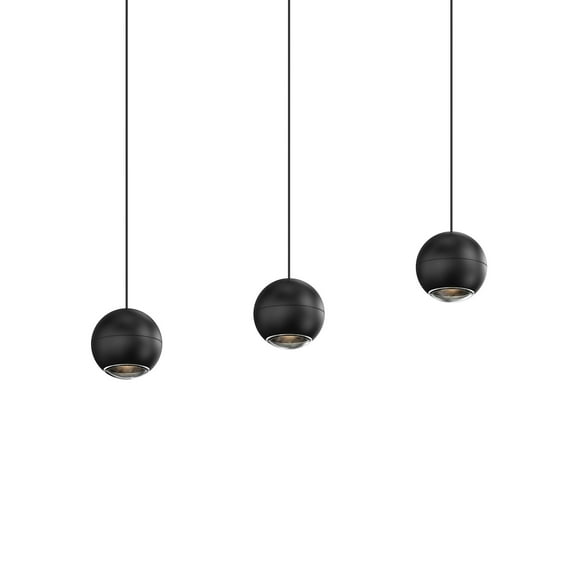 Sonneman 7506 Hemisphere 11" Wide Led Linear Pendant - Black