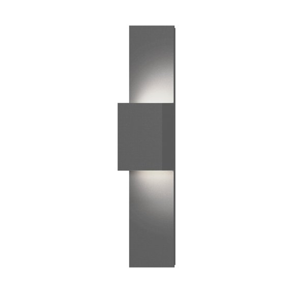 Sonneman  Lighting Flat Box 2-light ADA Textured Gray LED Outdoor Up/Down Panel Wall Sconce