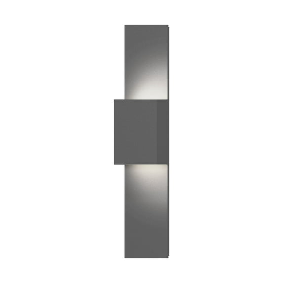 Sonneman Lighting Flat Box 2-light ADA Textured Gray LED Outdoor Up/Down Panel Wall Sconce