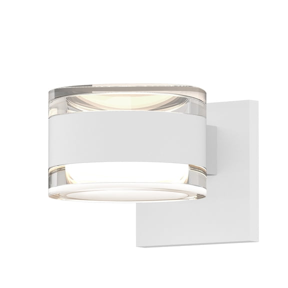 Sonneman REALS 3.25" 2-Light Clear Acrylic LED Wall Sconce in White