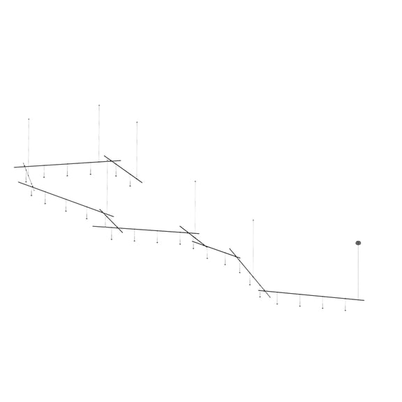 Sonneman Sls1150 Suspenders 25 Light 85" Wide Led Suspension Multi Light Pendant - Black