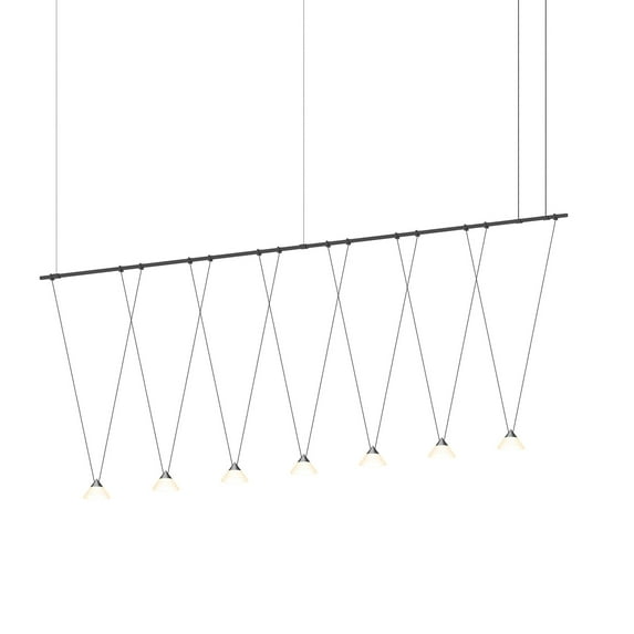 Sonneman Sls1167 Suspenders 7 Light 97" Wide Led Suspension Multi Light Pendant - Black