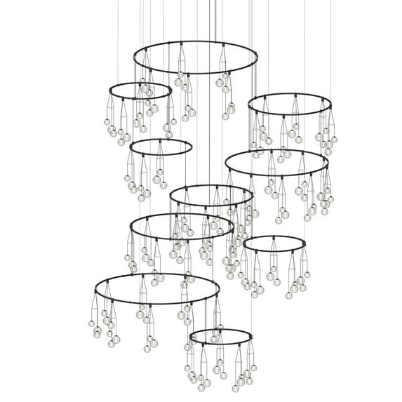 Sonneman Sls1168 Suspenders 177 Light 76" Wide Led Chandelier - Black