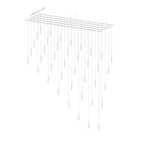 Sonneman Sls4237 Suspenders 117" Wide Led Abstract Linear Chandelier - Satin White / Clear