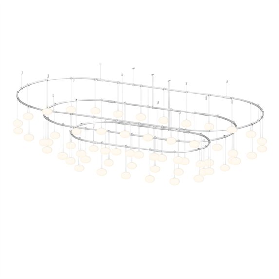 Sonneman Sls4238 Suspenders 94" Wide Led Racetrack Chandelier - Satin White / White