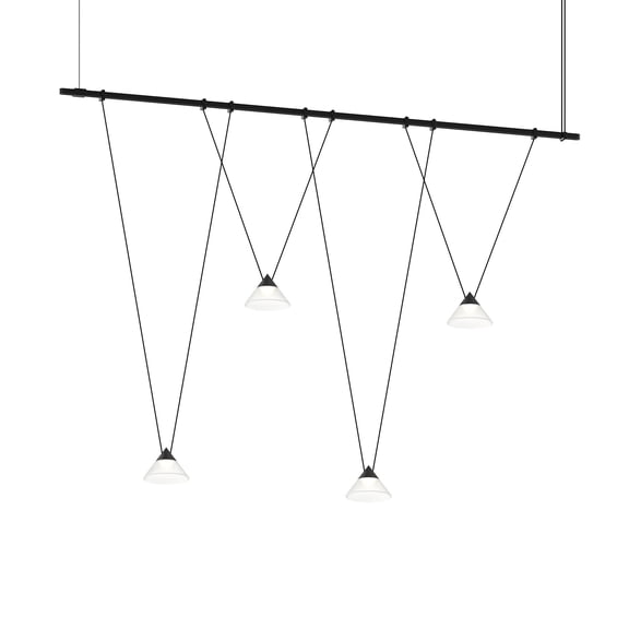 Sonneman Sls4244 Suspenders 48" Wide Led Linear Chandelier - Black