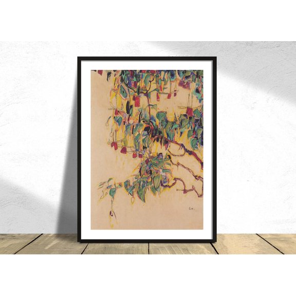 Sonnenbaum Egon Schiele Austrian Expressionism Style Exhibition Art Poster Reproduction Tree Modern Art, Unframed Paper Poster 11x14in
