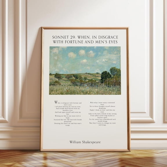 Sonnet 29 Shakespeare Poem English Landscape Literature Unframed Paper Print