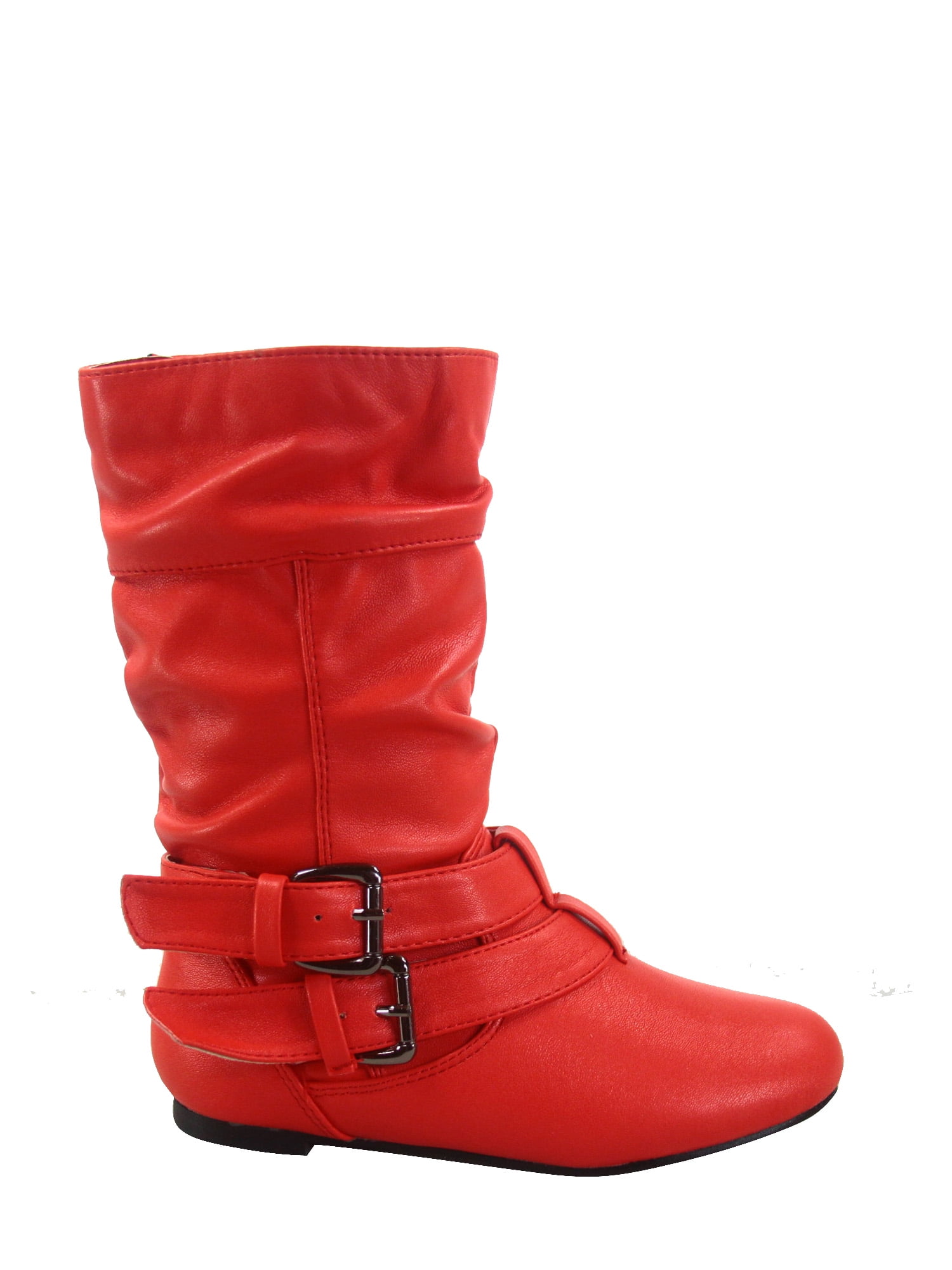 Link Youth Girls Mid Calf Riding Boots, Round Toe, Flat Heel, Synthetic ...