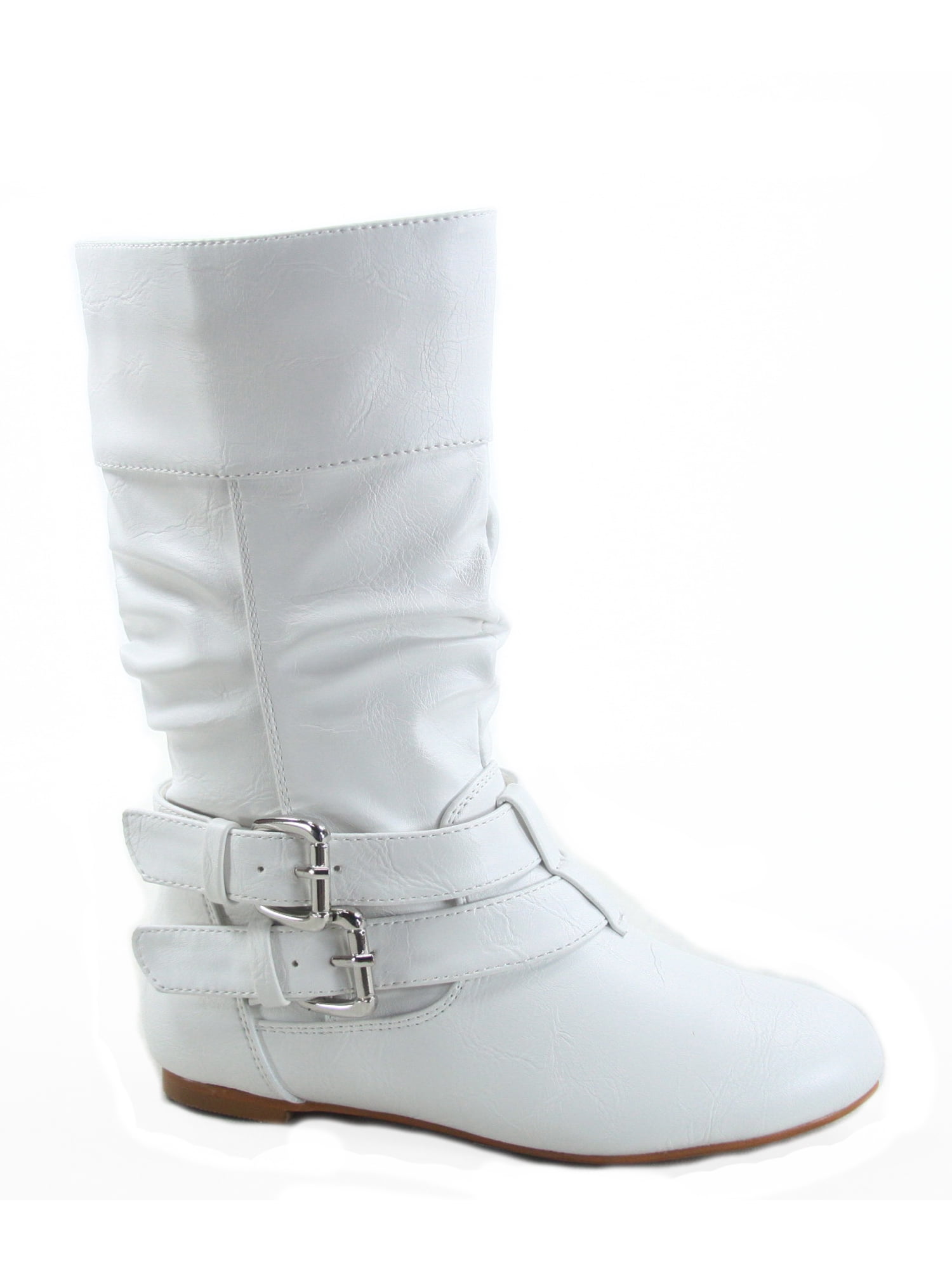 Forever Link Sonny-54 Women's Mid Calf Boots - Flat Casual Slouchy Zip Up Ankle Booties (Black, Size 8)