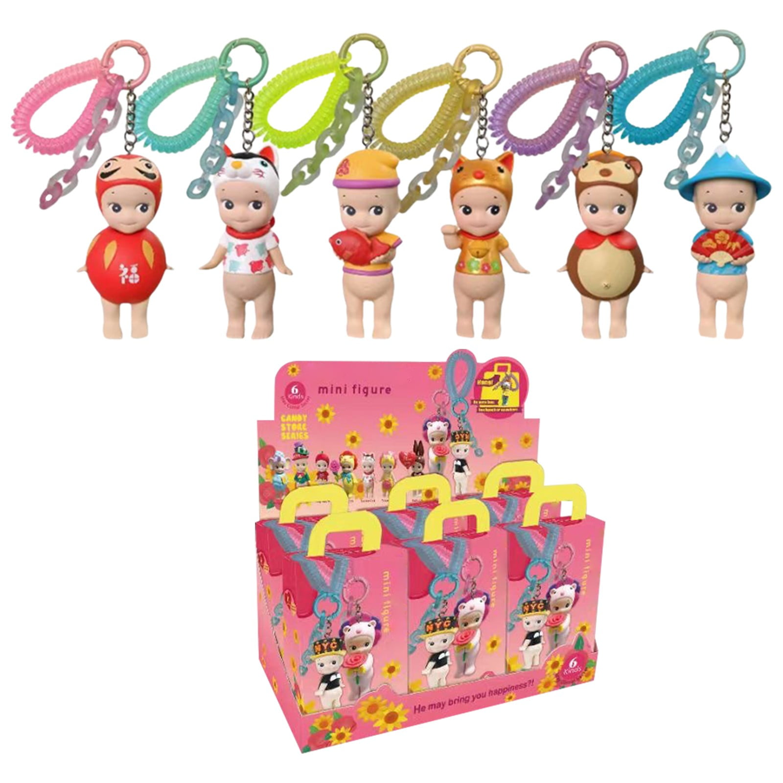 Sonny Angel Keychain, Good Luck Series Blind Box, Mini Figure Keyring ...