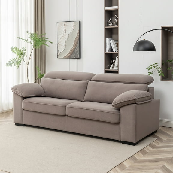 Sonny Contemporary Modern Pullout Sofa Bed with 4" Gel Mattress, Grey