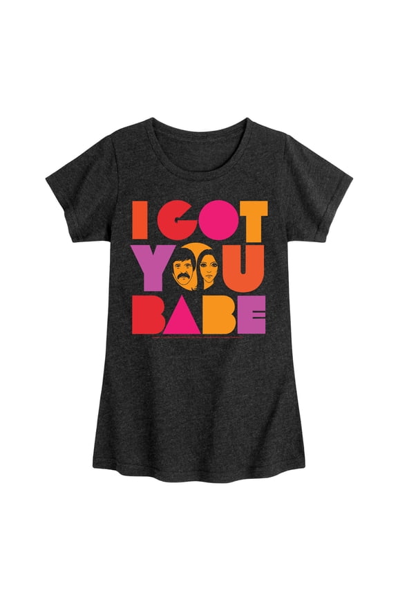 Sonny and Cher - I Got You Babe - Toddler And Youth Girls Fitted Short Sleeve Graphic T-Shirt